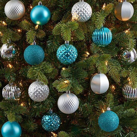 Nearly Natural Shatterproof Tree Blue Set 100-pc. Christmas Ornament