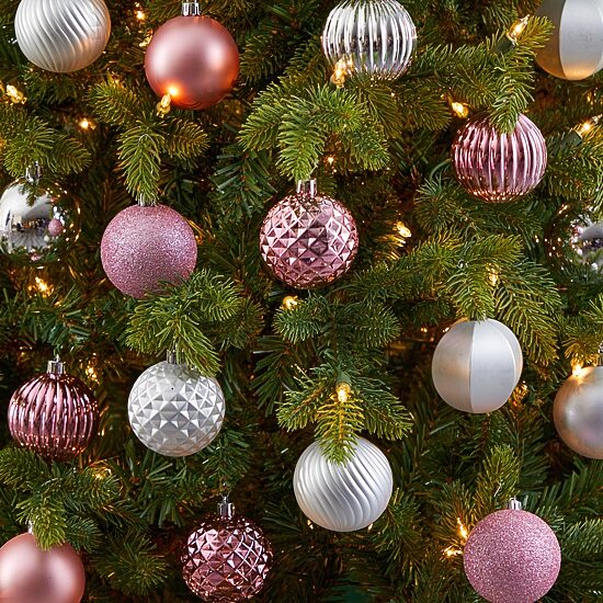 Nearly Natural Shatterproof Tree Pink Box 100-pc. Christmas Ornament