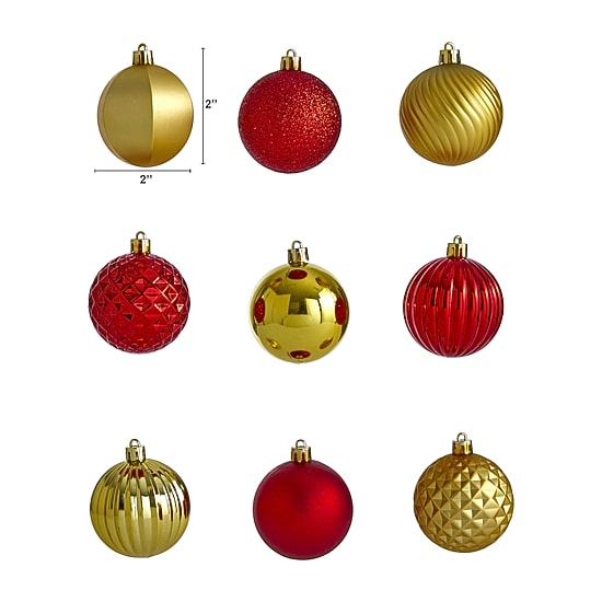 Nearly Natural Shatterproof Tree Red Set 101-Pc Christmas Ornament