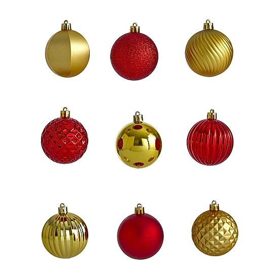 Nearly Natural Shatterproof Tree Red Set 101-Pc Christmas Ornament