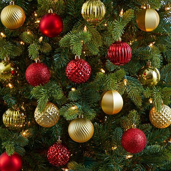 Nearly Natural Shatterproof Tree Red Set 101-Pc Christmas Ornament