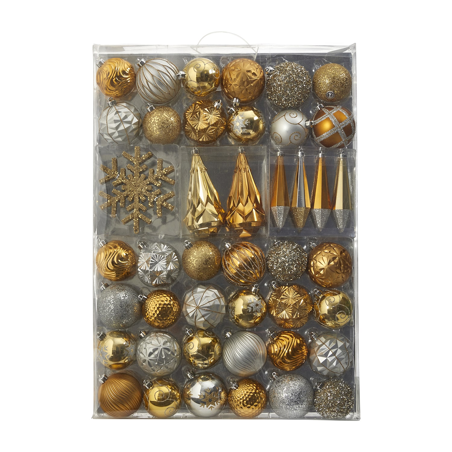 Nearly Natural Shatterproof Tree Orange Box 52-Pc Christmas Ornament
