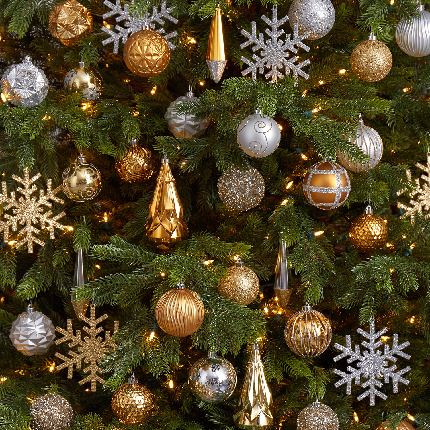 Nearly Natural Shatterproof Tree Orange Box 52-Pc Christmas Ornament