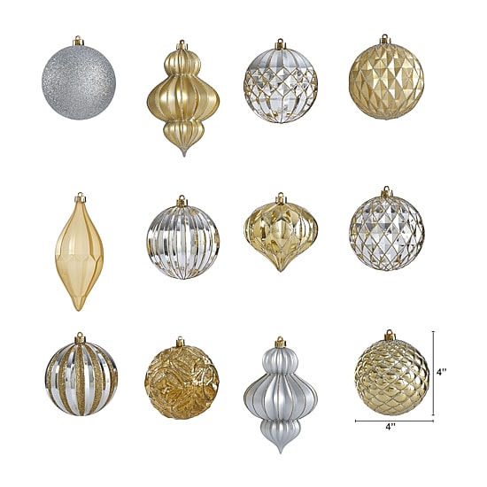 Nearly Natural Shatterproof Tree Gold Box 12-pc. Christmas Ornament