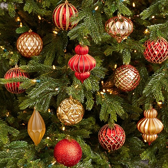 Nearly Natural Shatterproof Tree Red Set 12-pc. Christmas Ornament