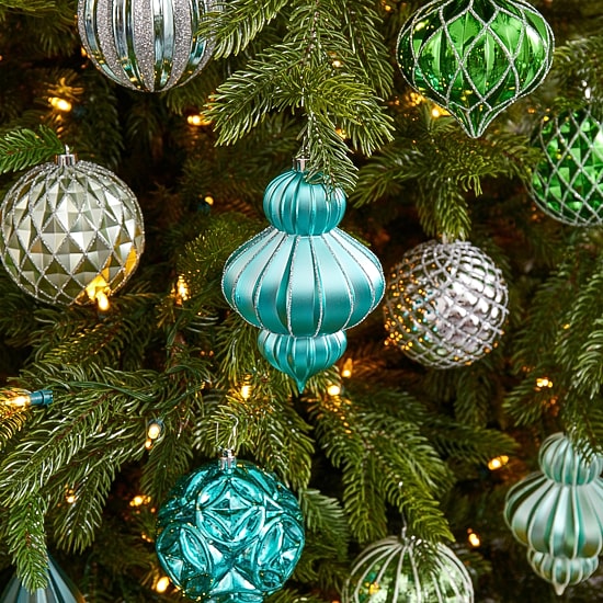 Nearly Natural Shatterproof Tree Silver Box 12-pc. Christmas Ornament