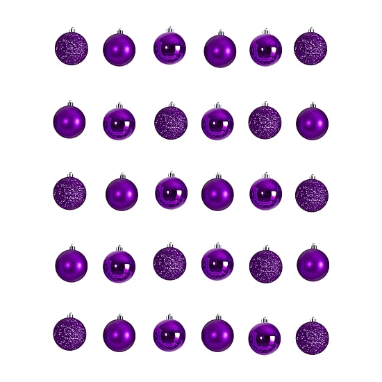 Nearly Natural Holiday 2.5in. Shatterproof 30-pc. Christmas Ornament