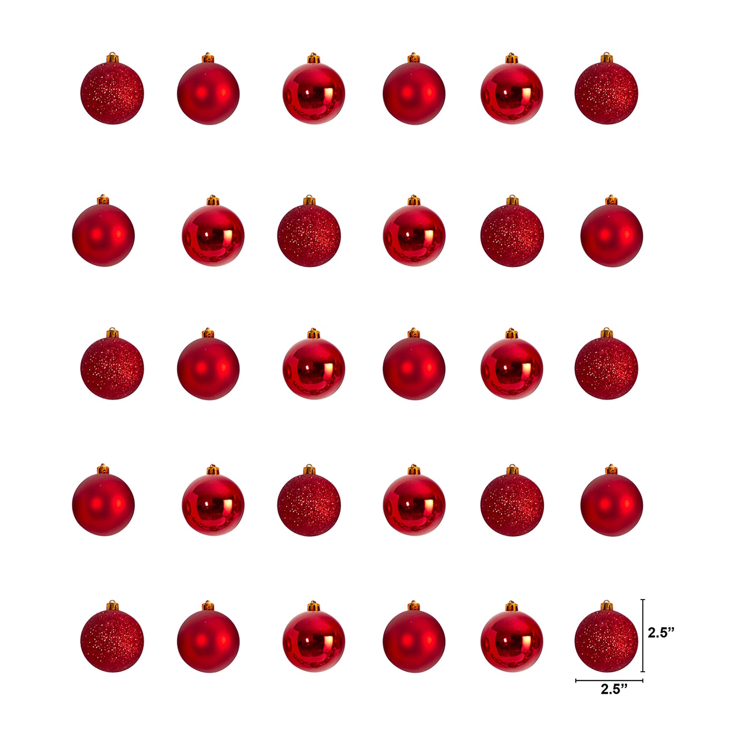 Nearly Natural Holiday 2.5in. Shatterproof 30-pc. Christmas Ornament