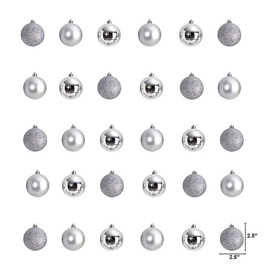 Nearly Natural 2.5in. Shatterproof 30-pc. Christmas Ornament
