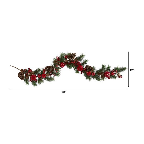 Nearly Natural Apple Christmas Indoor Garland