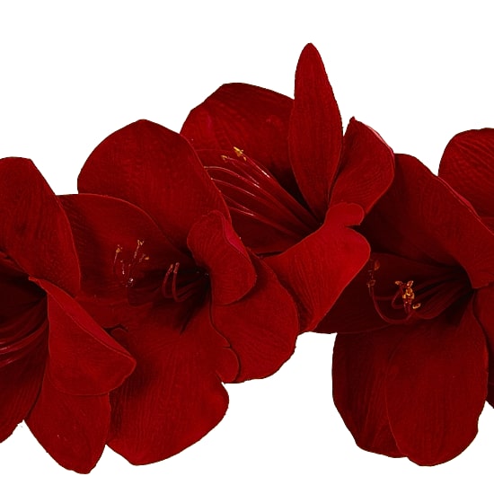 Nearly Natural 5ft. Amaryllis Silk Christmas Indoor Garland