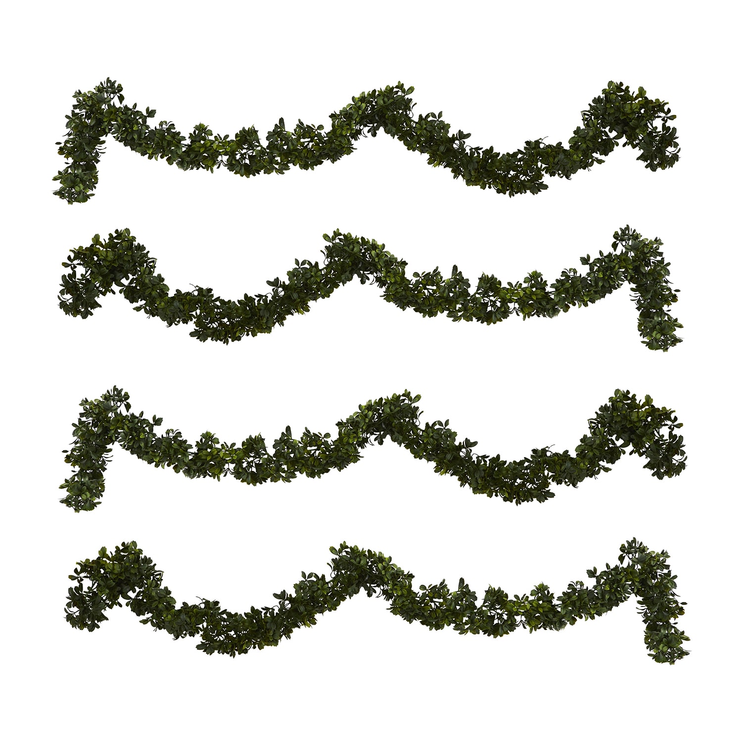 Nearly Natural 6ft. Boxwood Faux Christmas Indoor Garland