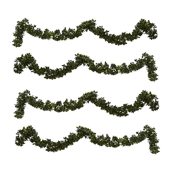 Nearly Natural 6ft. Boxwood Faux Christmas Indoor Garland