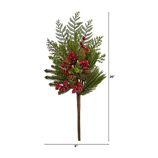 Nearly Natural Pine Artificial Plant 3-pc. Christmas Tabletop Decor