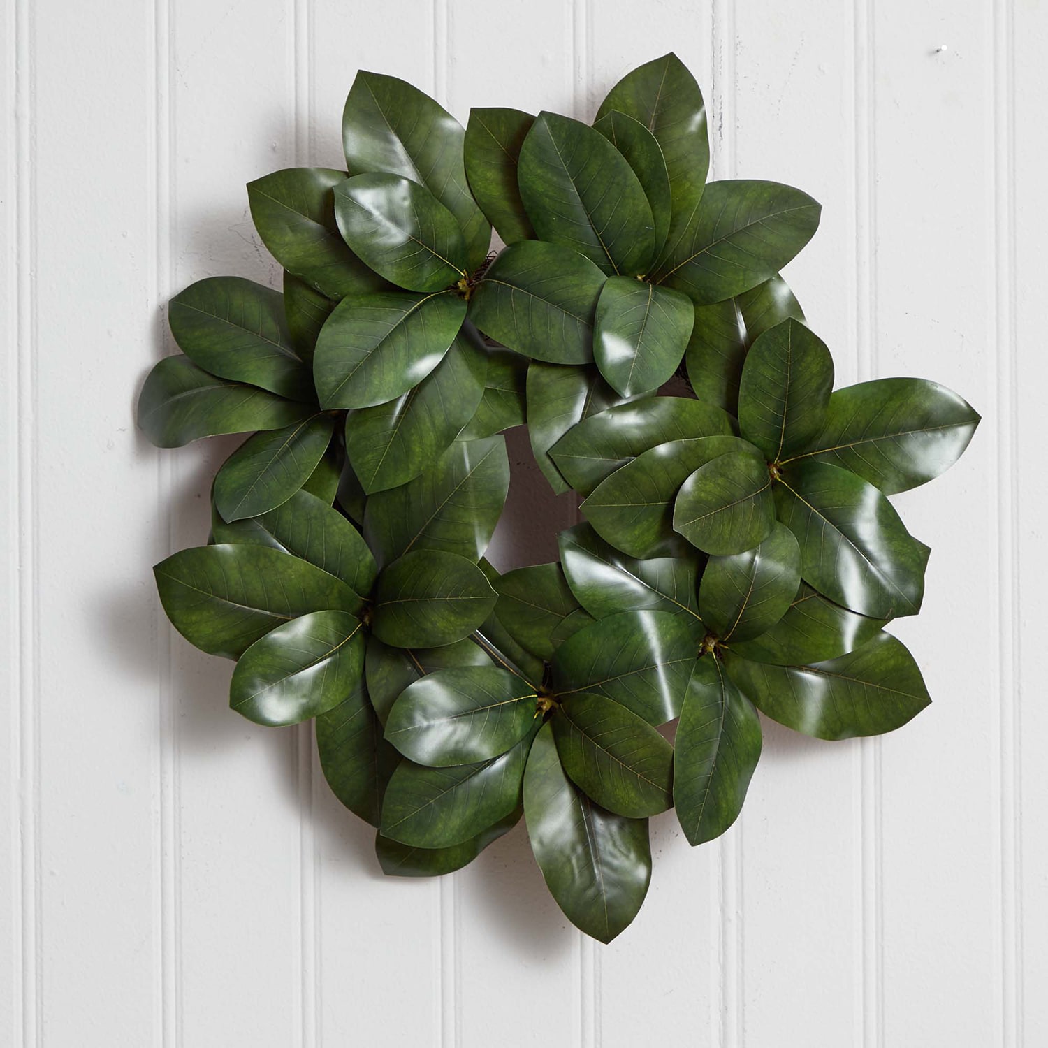Nearly Natural 22in Magnla Leaf Wreath