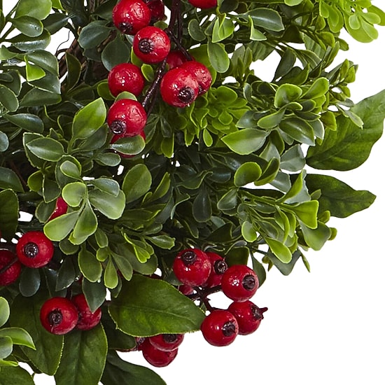 Nearly Natural 24in. Berry Boxwood Wreath