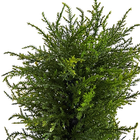 Nearly Natural Spiral Cypress Faux 3 1/2 Foot Pre-Lit Christmas Tree
