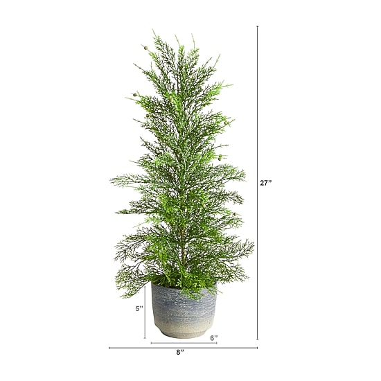 Nearly Natural Californian In Planter 2 1/2 Foot Cedar Christmas Tree
