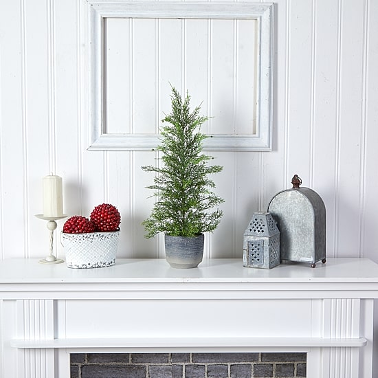 Nearly Natural Californian In Planter 2 1/2 Foot Cedar Christmas Tree