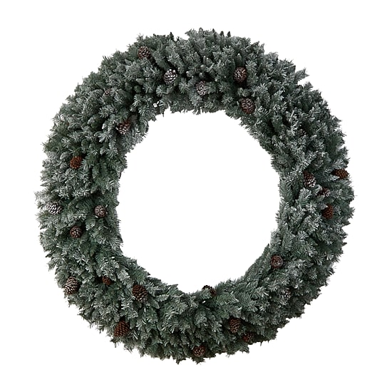Nearly Natural 72in. Faux Pine Pinecones Pre-Lit Wreath