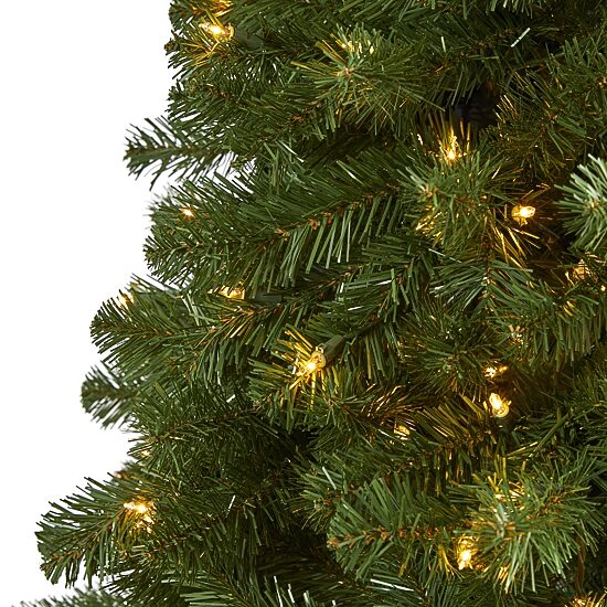 Nearly Natural Faux Douglas 7 1/2 Foot Pre-Lit Fir Christmas Tree