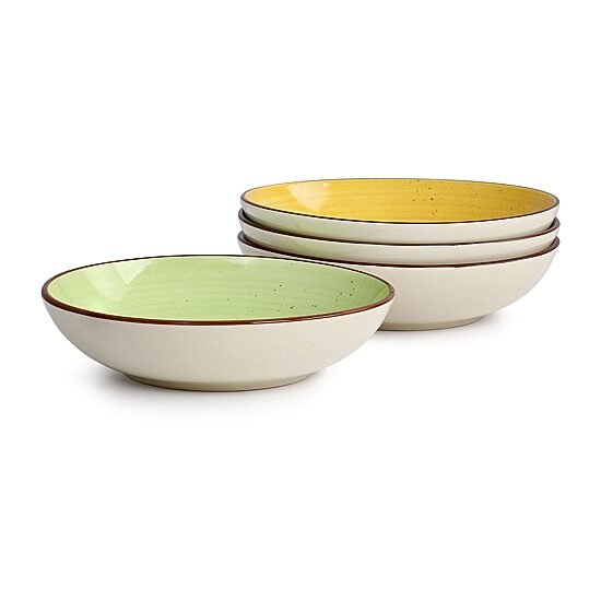 Elama Hudson 12-pc. Double Bowl Stoneware Dinnerware Set