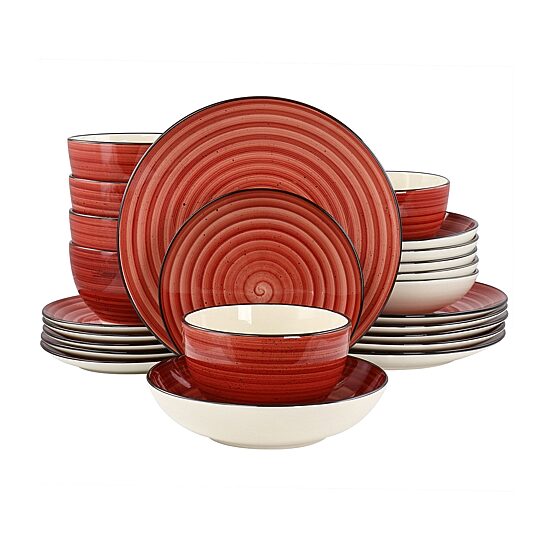 Elama 24-pc. Stoneware Dinnerware Set