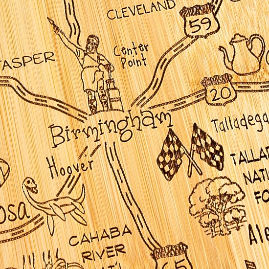 Totally Bamboo Destination State Shaped Serving and Cutting Board