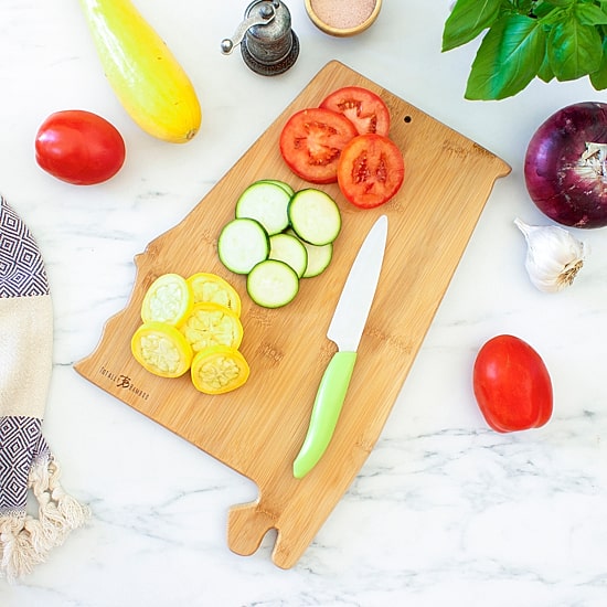 Totally Bamboo Destination State Shaped Serving and Cutting Board