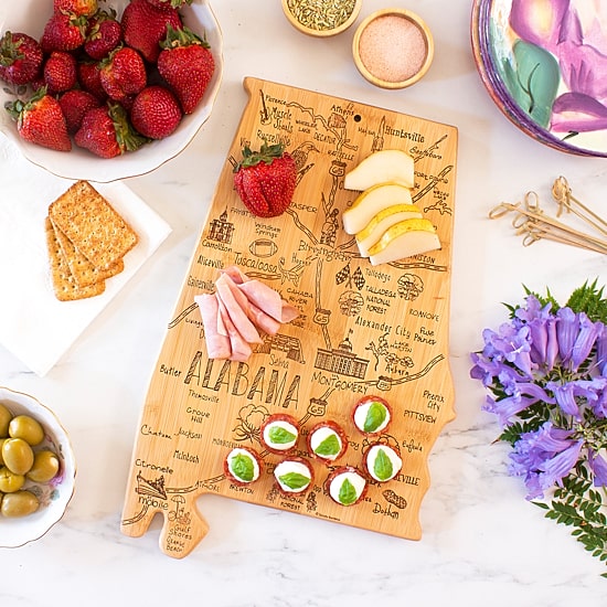 Totally Bamboo Destination State Shaped Serving and Cutting Board