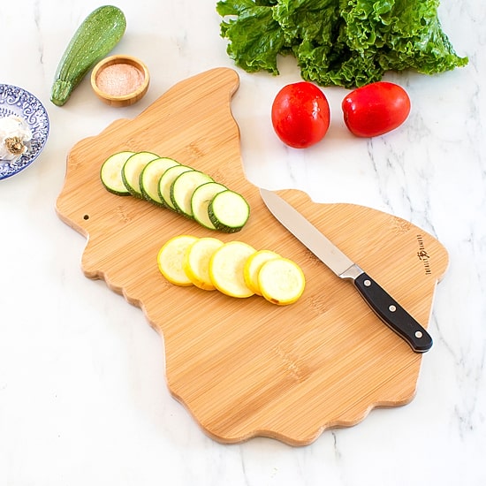 Totally Bamboo Destination State Shaped Serving and Cutting Board