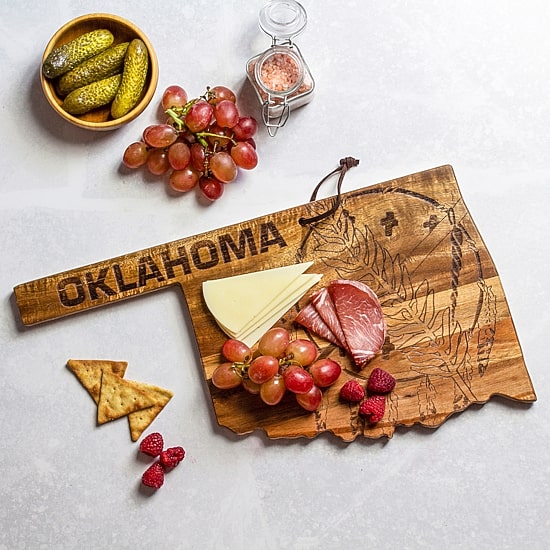 Totally Bamboo Origins State Shaped Serving and Cutting Board