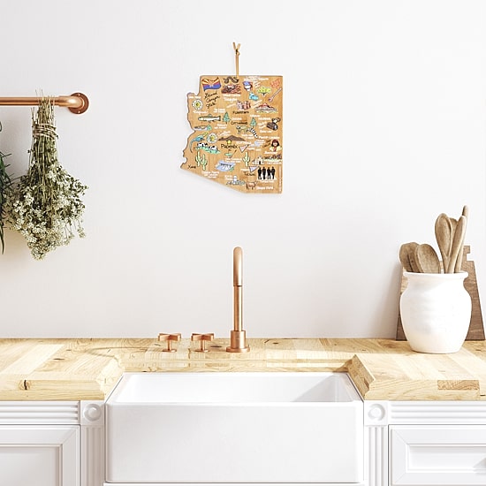 Totally Bamboo State Shaped Serving and Cutting Board Artwork by Fish Kiss