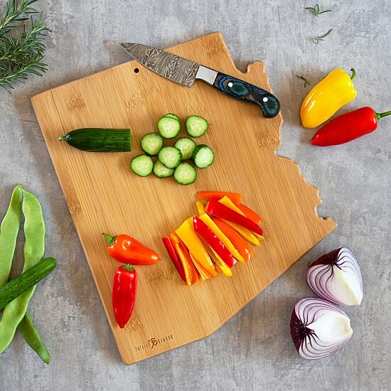 Totally Bamboo State Shaped Serving and Cutting Board Artwork by Fish Kiss