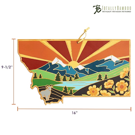 Totally Bamboo State Shaped Serving and Cutting Board Artwork by Summer Stokes