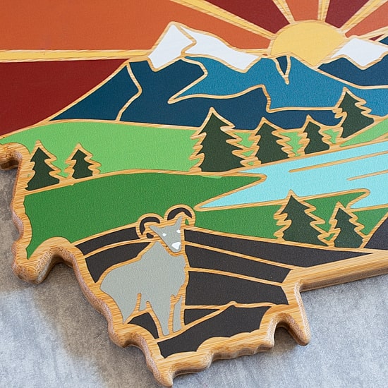 Totally Bamboo State Shaped Serving and Cutting Board Artwork by Summer Stokes