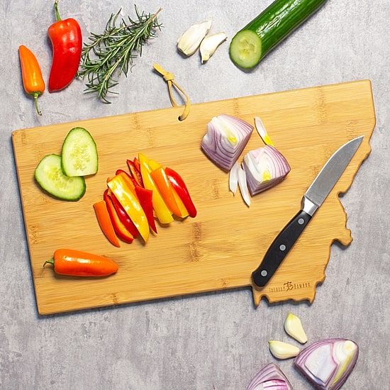 Totally Bamboo State Shaped Serving and Cutting Board Artwork by Summer Stokes