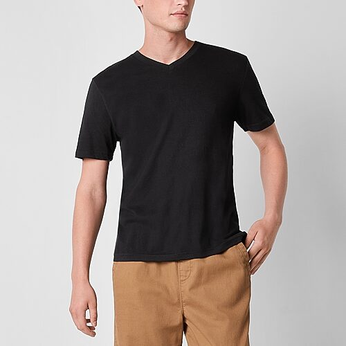 Arizona Mens V Neck Short Sleeve T-Shirt, Xx-large, Black