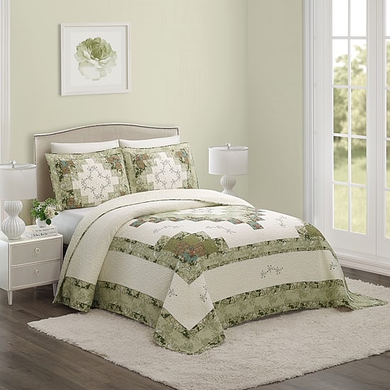 Laurel & Mayfair Alexis Floral Cotton Bedspread
