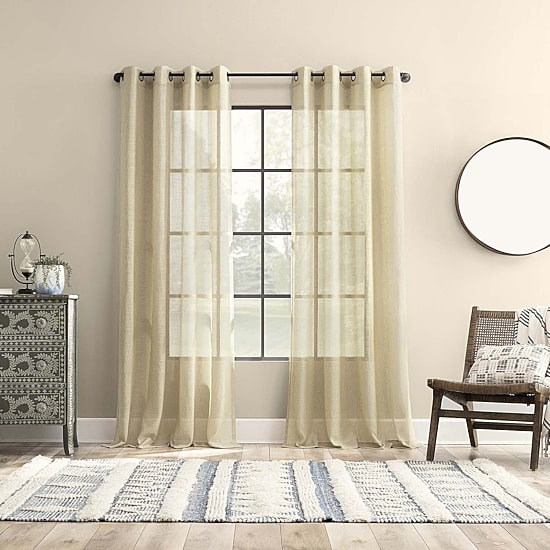 Archaeo Vail Grommet Top Sheer Single Curtain Panel