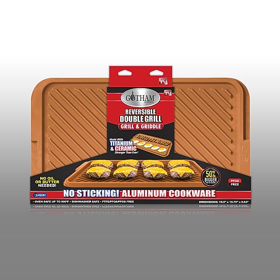 Gotham Steel Aluminum Grill + Griddle Combo