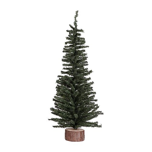 2' Mini Pine Artificial Christmas Tree with Wood Base, One Size, Green