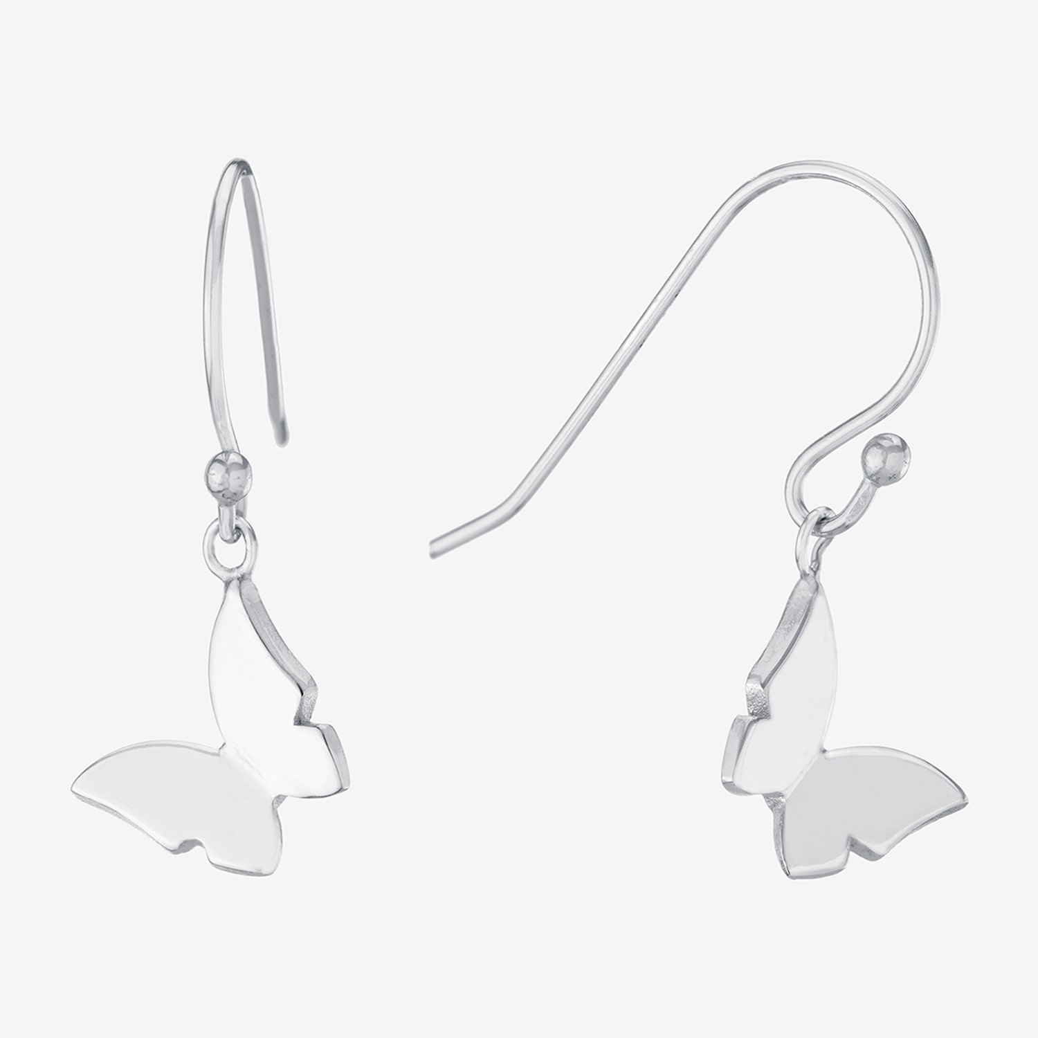 Silver Treasures Womens Sterling Silver Butterfly Drop Earrings