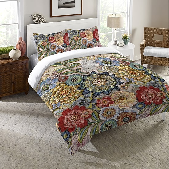 Laural Home Boho Bouquet Duvet Cover