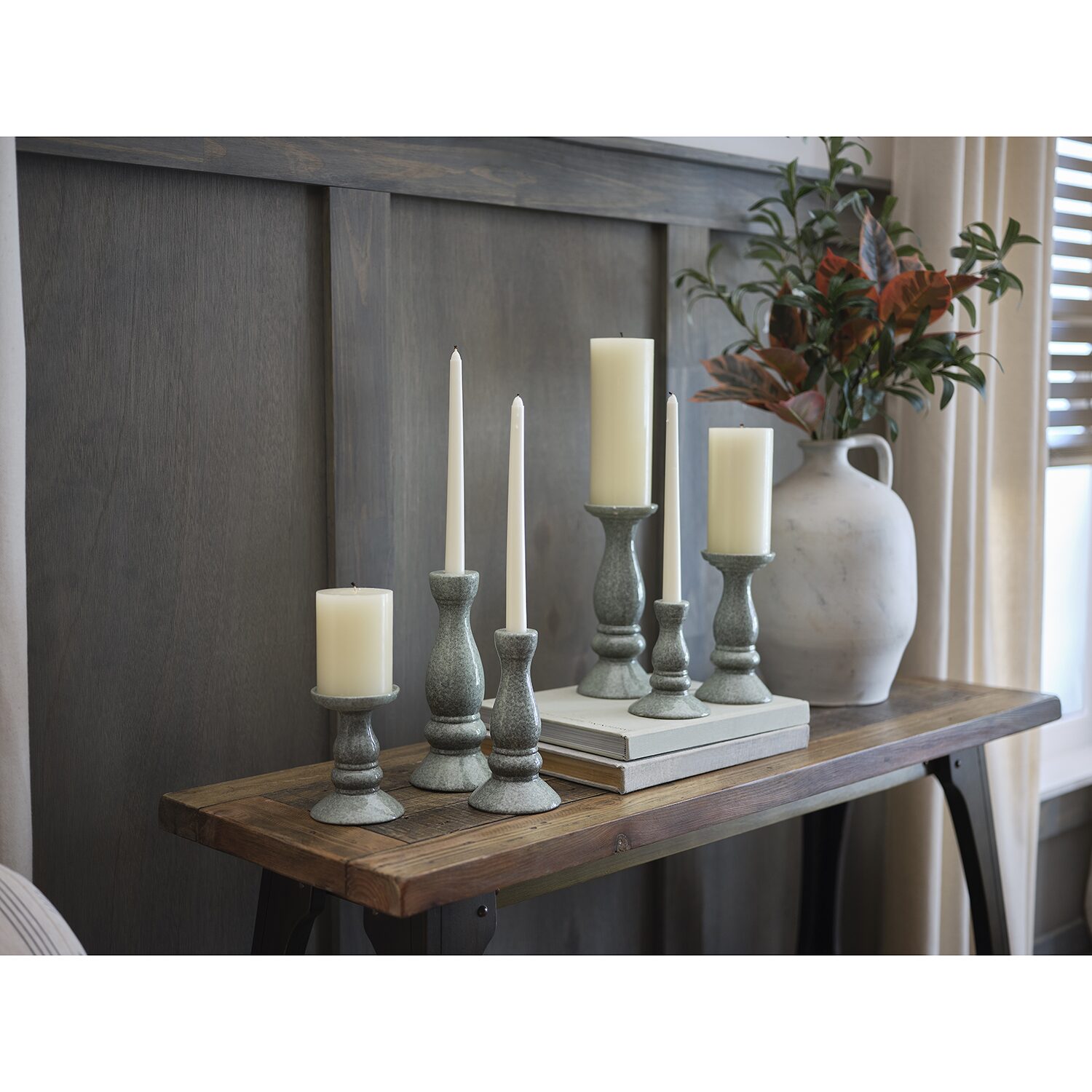 Linden Street Ceramic Pillar Candle Holder Collection