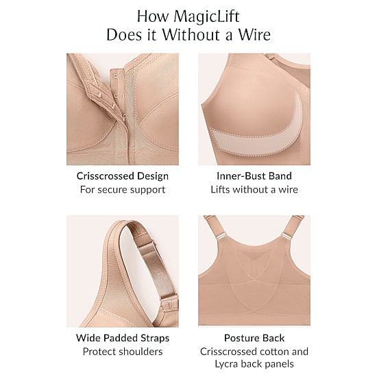 Glamorise Magic Lift® Posture Back Support Full Coverage Unlined Wireless Full Coverage Bra 1265