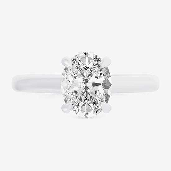 (G-H / Si1-Si2) Womens 2 1/5 CT. T.W. Lab Grown White Diamond 14K Gold Oval Engagement Ring