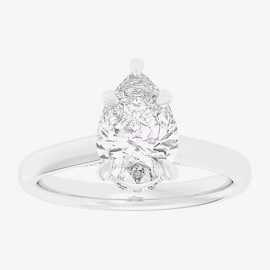 (G-H / Si1-Si2) Womens 2 1/5 CT. T.W. Lab Grown White Diamond 14K Gold Pear Engagement Ring