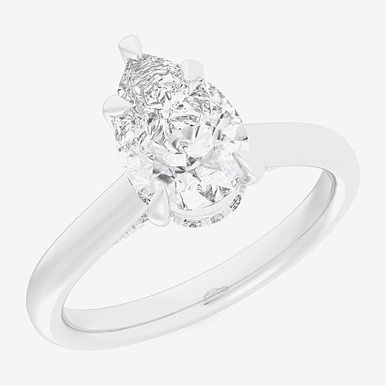 (G-H / Si1-Si2) Womens 2 1/5 CT. T.W. Lab Grown White Diamond 14K Gold Pear Engagement Ring
