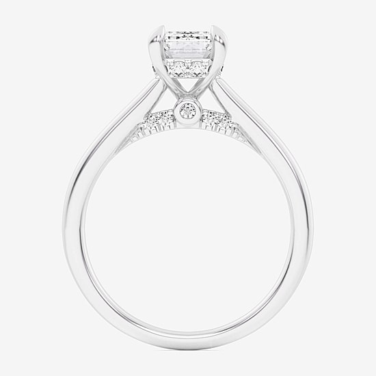 (G-H / SI1-SI2) Womens 2 1/5 CT. T.W. Lab Grown White Diamond 14K Gold Emerald Solitaire Engagement Ring